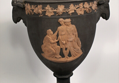 Decorative vase from black Wedgwood
